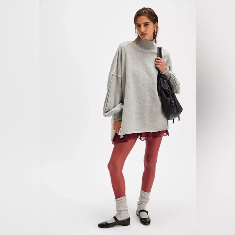 We The Free  Wonderful Pullover Sweater Slouchy Oversized Heather Gray  Large - Picture 5 of 16